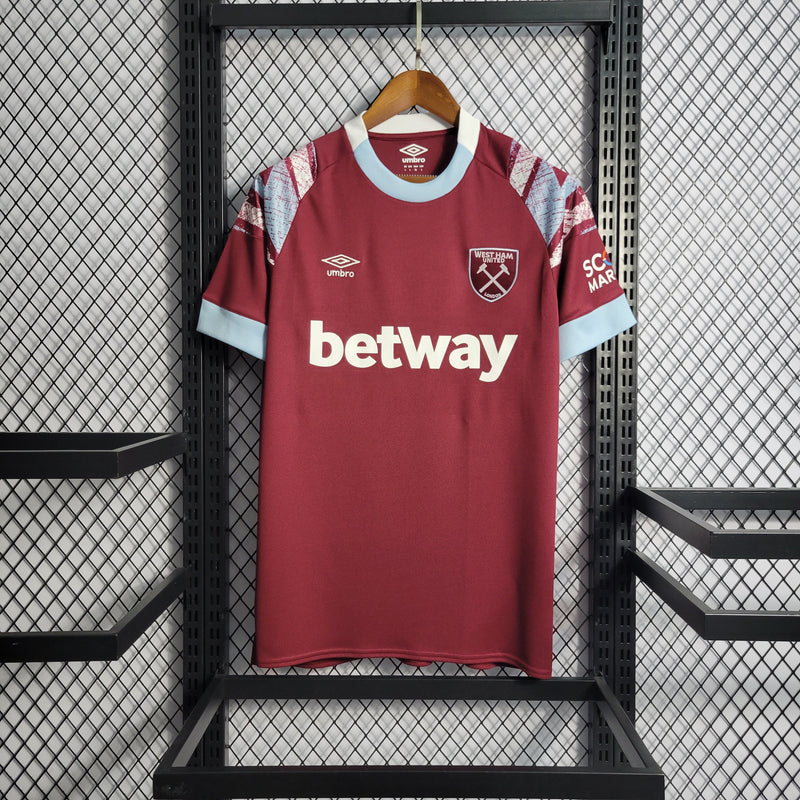 Camisa West Ham Titular 22/23 - Versão Torcedor - Pk_imports_01 