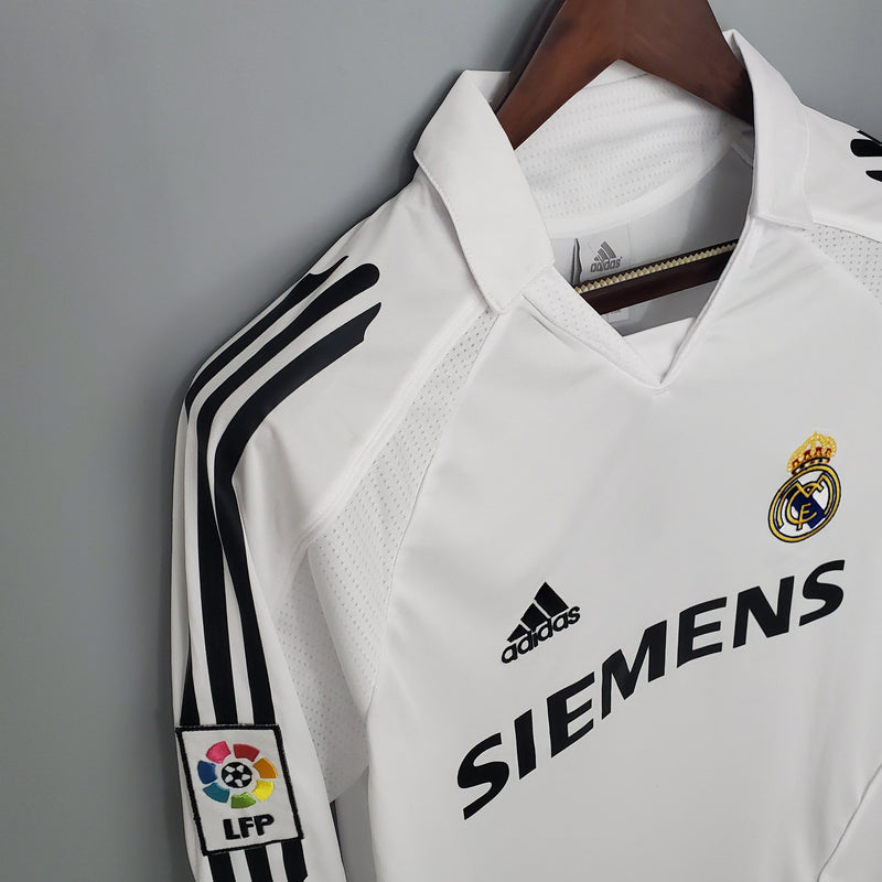 Camisa Real Madrid Titular 05/06 - Versão Retro Manga Comprida - Pk_imports_01 