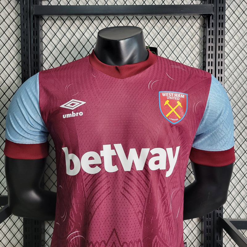 Camisa West Ham Home 23/24 - Umbro Jogador Masculino - Pk_imports_01 