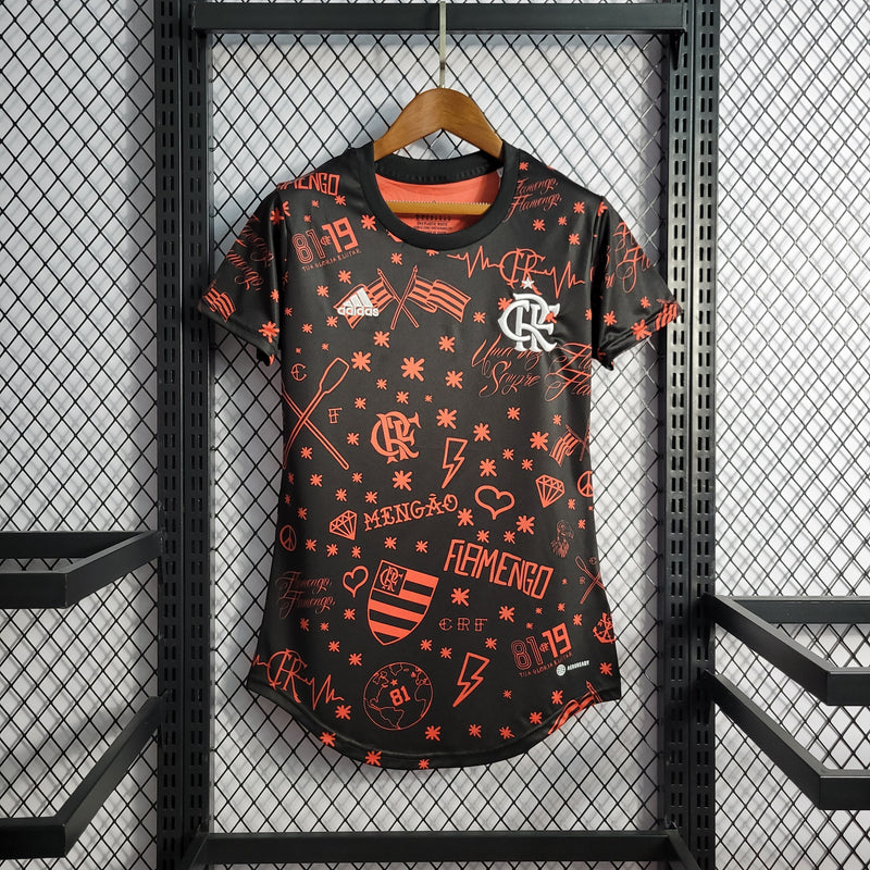 Camisa Flamengo Pré Jogo 22/23 - Versão Feminina - Pk_imports_01 