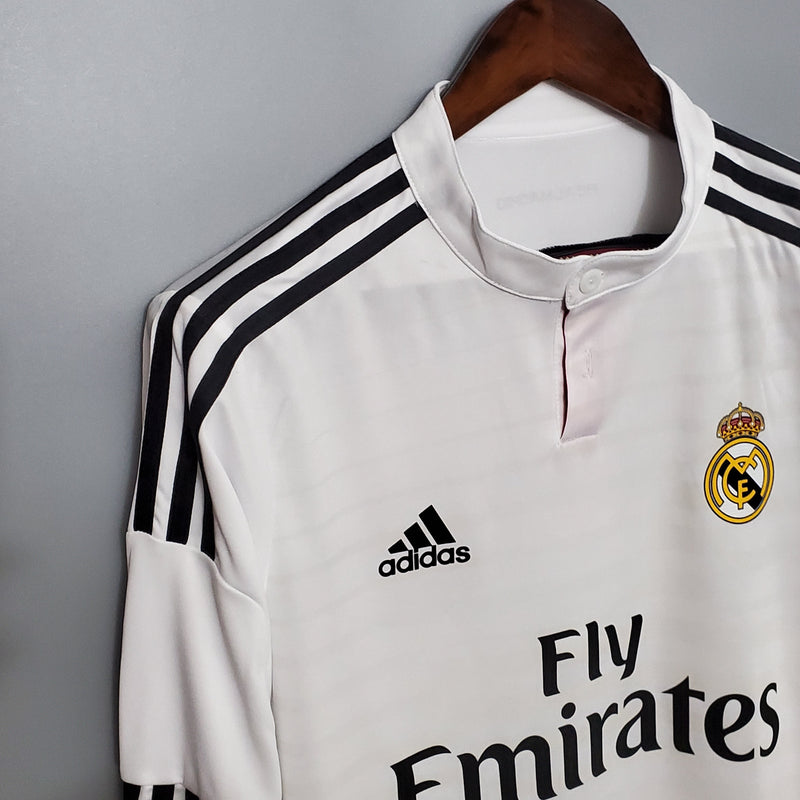 Camisa Real Madrid Titular 14/15 - Versão Retro Manga Comprida - Pk_imports_01 