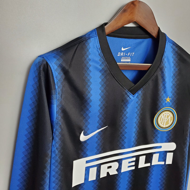 Camisa Inter de Milão Titular 10/11 - Versão Retro Manga Comprida - Pk_imports_01 