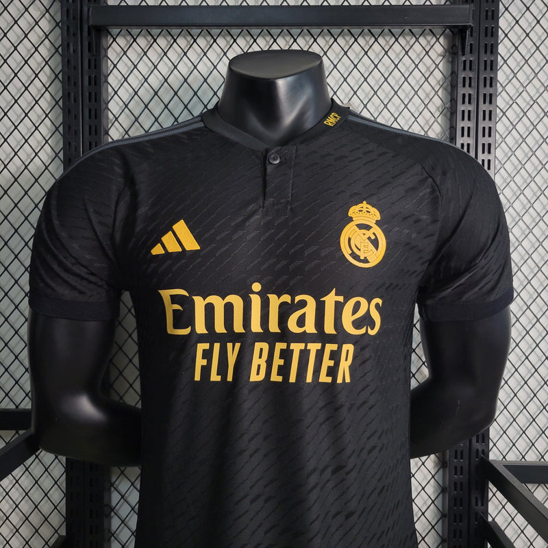 Camisa Real Madrid Away Preta III 23/24 - Versão Jogador Masculina - Pk_imports_01 