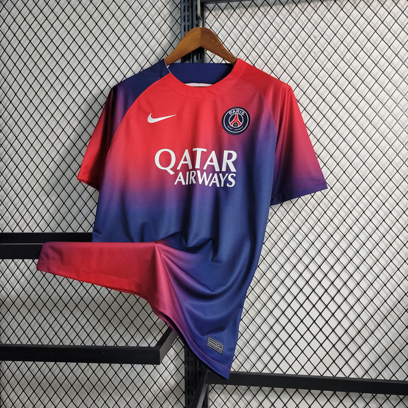 Camisa PSG Treino Vermelha e Azul 23/24 Torcedor - Pk_imports_01 