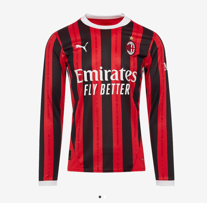 Camisa Milan Home manga longa 24/25 Puma - Versão torcedor lançamento